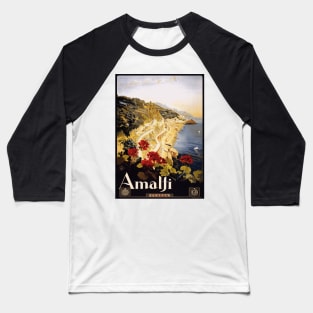 Amalfi, Italy Vintage Travel Poster Design Baseball T-Shirt